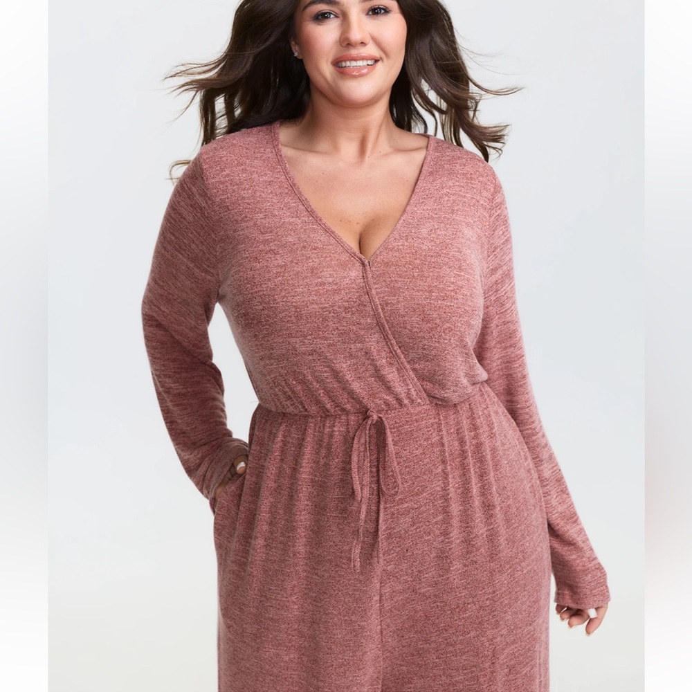 BloomChic Heathered Red Women's Jumpsuit - Picture 2 of 13